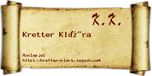 Kretter Klára névjegykártya