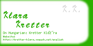 klara kretter business card
